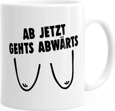 Produktbild von Kaffee-Tasse 30. Geburtstag Ab jetzt gehts abwärts Spruch runder Geburtstag Geburtstags-Tasse MoonWorks® XX weiß unisize