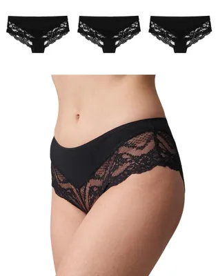 Produktbild von Snocks Hipster Damen mit Spitze aus Baumwolle, 3er Pack