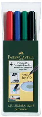 Produktbild von FABER-CASTELL Permanent Marker MULTIMARK S 4er Etui