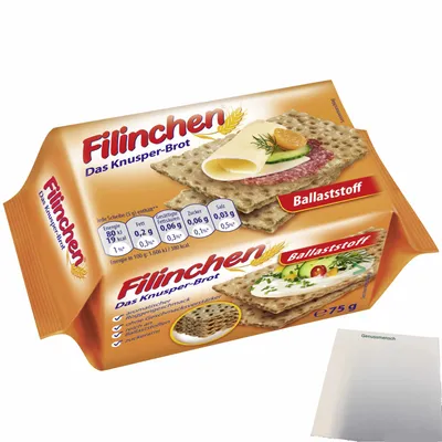 Produktbild von Filinchen das Knusperbrot Ballaststoff (75g Paackung) + usy Block