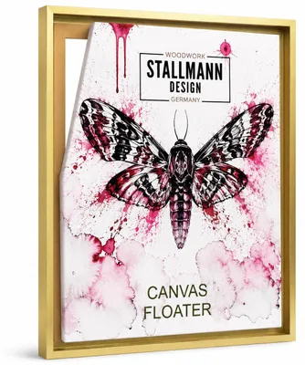 Produktbild von Stallmann Design Schattenfugenrahmen 100x100 cm | Farbe: Gold | Leer-Rahmen für Leinwände auf Keilrahmen | mit Montagezubehör | ohne Glas und Rückwand