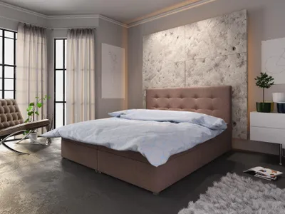 Produktbild von Boxspringbett Schlafzimmerbett LIBERTO 140x200cm Braun inkl.Bettkasten