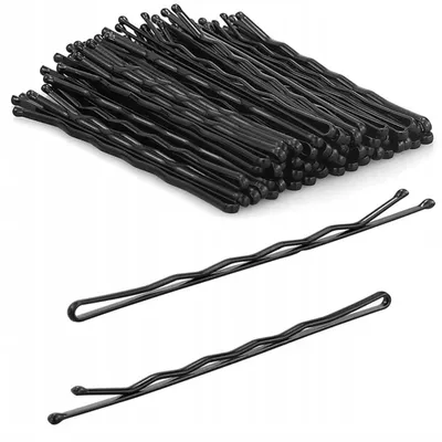 Produktbild von Haarnadeln schwarz 48 stück haarspangen metall gewellt mit kugel starker halt frisur hochsteckfrisur
