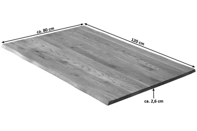 Produktbild von Tischplatte Baumkante Wildeiche 120 x 80 cm SESSA