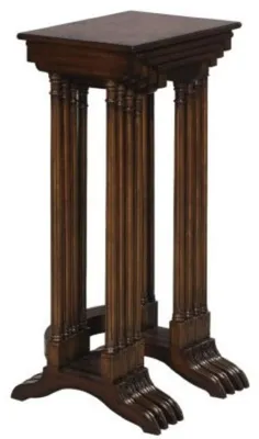 Zdjęcie produktu dla stolik boczny Casa Padrino brązowy / ciemnobrązowy 37 x 34 x h. 73 cm - Rozkładany stolik mahoniowy