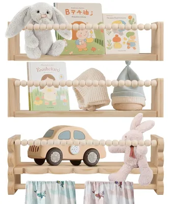 Immagine prodotto di Mensole a parete, 40 cm, confezione da 3, in legno, per camerette