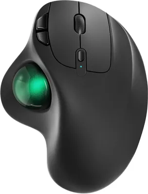 Produktbild von Kabellose Trackball Maus,Wiederaufladbare Ergonomische Maus,Präzises und Reibungsloses Tracking,3-Geräte-Verbindung(Bluetooth oder 2,4G USB-Empfänger)
