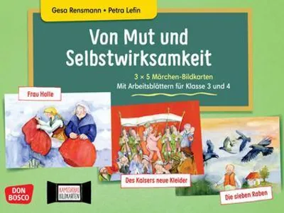 Image de Von Mut und Selbstwirksamkeit - 3 x 5 Märchen-Bildkarten. Mit Arbeitsblättern für Klasse 3 und 4. Kamishibai Bildkartenset