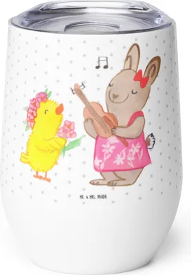 Produktbild von Mr. & Mrs. Panda Thermobecher Ostern Frühlingsgefühle - Weiß - Geschenk, Thermo Becher, Isolierbecher, thermosbecher, Hase, Musik, kaffee tasse, Ostergrüße, Frühling