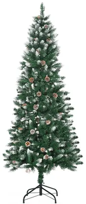 Produktbild von Kš¹nstlicher Schneeweihnachtsbaum, 180 cm hoch, mit 508 Zweigen, 49 Tannenzapfen, faltbarem Sockel und Stahlst?nder (? 73 x 180 cm), Grš¹n