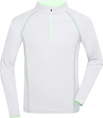 Produktbild von Langarm Funktionsshirt für Fitness und Sport white/bright-green, Gr. L