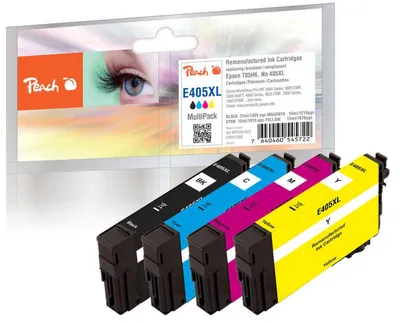 Produktbild von Peach 0F321358, Hohe (XL-) Ausbeute, Schwarz, Magenta, Gelb, Cyan, 21 ml, 15 ml, 4 Stück(e), Multipack