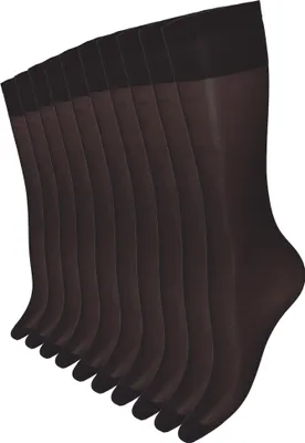 Produktbild von Yenita® Feinkniestrümpfe 60 Den 10 Paar Kniestrümpfe One Size schwarz