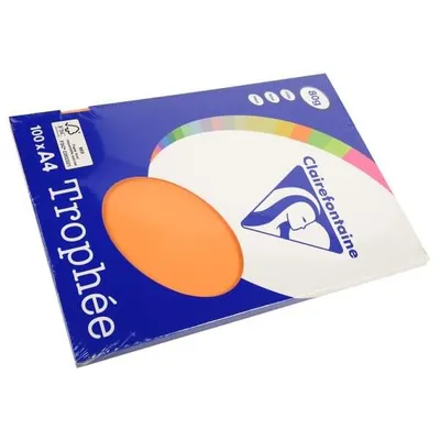 Produktbild von Kopierpapier Farbiges Papier, DIN A4, 80g/qm, 100 Blatt, clementine