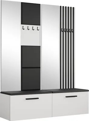 Produktbild von Masseno Garderobe-Set MODULO 161,2/204/40 cm Modern Garderobenschrank Weiß