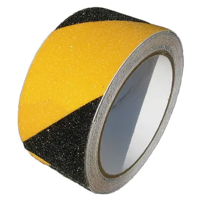 Zdjęcie produktu dla 10x Taśma antypoślizgowa samoprzylepna 25 mm x 5 m czarno-żółta taśma samoprzylepna