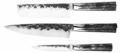 Image de Intense Set De Couteaux 3pcs, Couteau Chef + Couperet + Couteau Menager - Forged