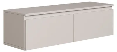 Zdjęcie produktu dla Selsey, półka wisząca Bemmi, 28,4 x 100 x 31,8 cm, minimalistyczna półka pod telewizor, kolor beżowo-szary