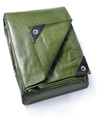 Image de Bâche étanche avec œillets - 3 x 3 mètres - Couverture de protection verte - Résistante aux UV