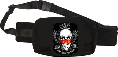 Produktbild von Bauchtasche Cologne Totenkopf -  Tasche Karneval Gürteltasche, schwarz