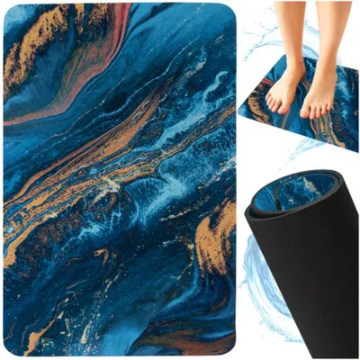 Zdjęcie produktu dla Dywanik łazienkowy 60 × 40 cm, niebieski