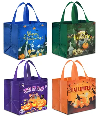 Productafbeelding van Set van 4 Halloween Cadeautassen met Handvatten