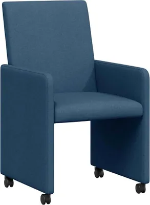 Immagine prodotto di vidaXL Sedie da pranzo con rotelle, set da 2 pezzi, blu, 57 x 66 x 94 cm, tessuto