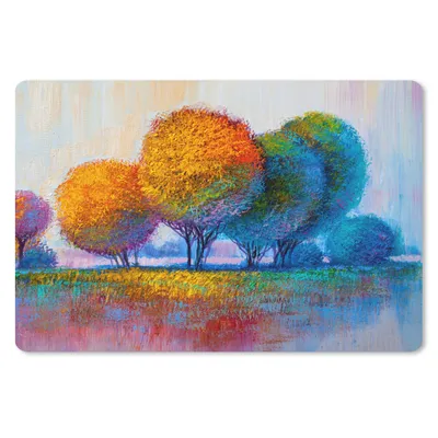 Produktbild von MuchoWow® Schreibtischunterlage Malerei - Ölgemälde - Natur - Bäume 60x40 cm - XXL Mauspad - Großes Mauspad