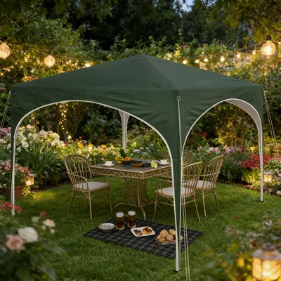 Produktbild von Gartenpavillon – Outdoor Gazebo mit Dachschutz für Hinterhof, Veranda, Party & Garten (nur Pavillon, ohne Seitenwände)