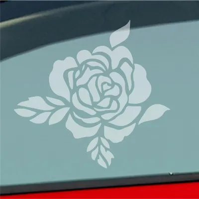 Produktbild von Auto Aufkleber Rose Flower Blume Natur Frühling Tattoo 10x10 cm Milchglas Sticker Heckscheibenaufkleber