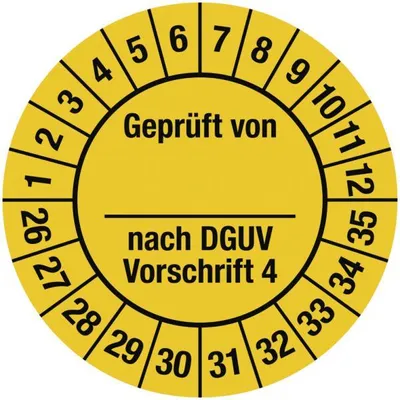 Produktbild von Dreifke® Prüfplakette  von ___ nach DGUV Vorschrift 4, 2026-2035, Foli...