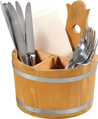 Obrázok produktu pre KESPER Besteckbehälter aus Holz, Höhe: 200 mm, ø: 180 mm, gebeizt