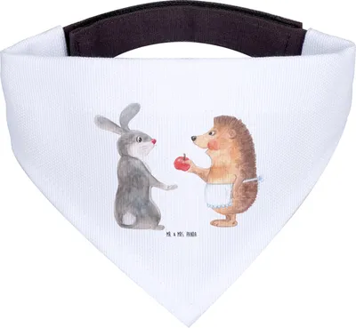 Produktbild von Mr. & Mrs. Panda Halstuch Hase Igel - Weiß - Geschenk, Herzschmerz, und, Trösten, Hunde-Halstuch, Dreieckstuch für Hunde, Liebe Spruch, Lustige Sprüche, Hundehalstuch
