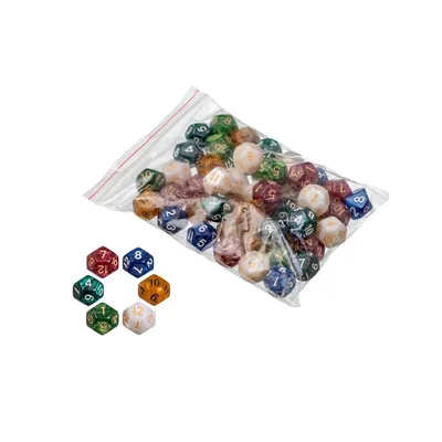 Produktbild von 12-seitige pearl Würfel, 50 Stück, farbig sortiert