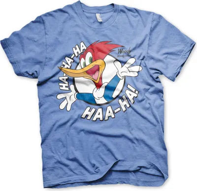 Produktbild von Woody Woodpecker HAHAHA T-Shirt - X-Large - Blue-Heather