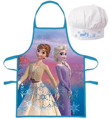 Immagine prodotto di Grembiule per bambini con cappellino Frozen II - Anna ed Elsa