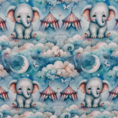 Jersey Digital Printed Dreamy Fur´s ab 0,5m x 1,5m Baumwollstoff Motiv 3