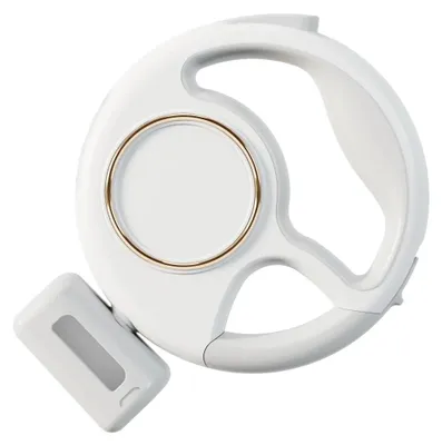 Obrázok produktu pre Vodítko pre psov – automatické navíjacie vodítko – LED svetlo – nabíjanie cez USB – 3 m – otočné o 360°, nezamotáva sa – reflexné – pre malé a stredne veľké psy – biele