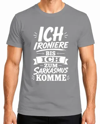 Zdjęcie produktu dla Koszulka męska "Ironia, sarkazm, cynizm", szara, rozmiar M