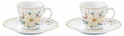 Produktbild von Easy Life Weihnachtliches Porzellan Tassen-Set mit Untertassen