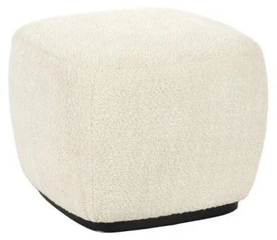 Zdjęcie produktu dla Pomax Porterville, puf, biały, wymiary: 51 cm (długość) x 51 cm (szerokość) x 41 cm (wysokość)