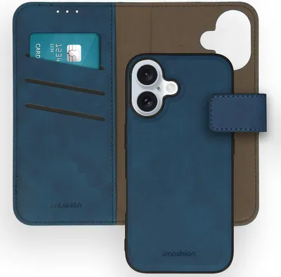 Image de imoshion Bibliothèque de luxe amovible 2-en-1 pour l'Apple iPhone 16 - Bleu