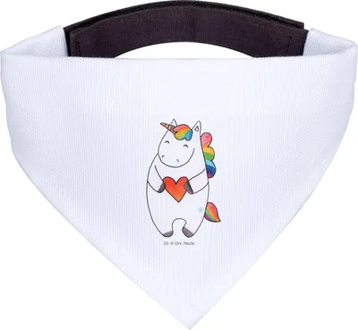 Produktbild von Mr. & Mrs. Panda Halstuch Hund Einhorn Herz - Weiß - Geschenk, Bunt, Für Hunde, Hundehalstuch, Tuch, Unicorn, Freundin, Lustig