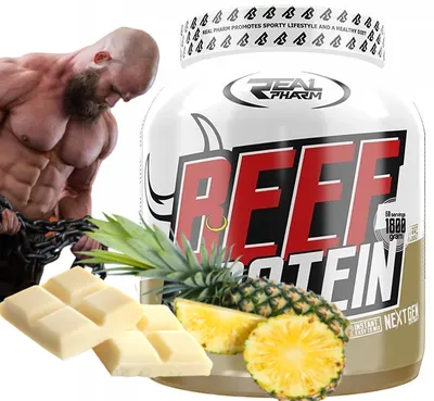Obrázok produktu pre Proteínový doplnok Real Pharm Beef 1800g WHITE CHOCOLATE ANANAS