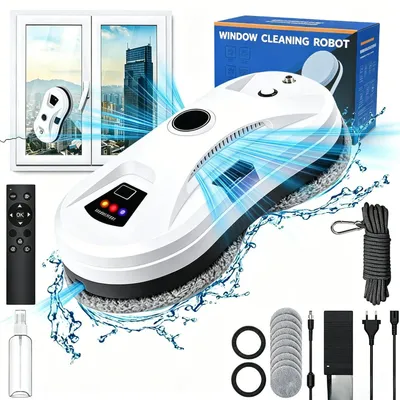 Produktbild von Fensterputzroboter, 5600Pa Elektrischer Fensterputzer, Intelligenter Wasserspray-Modus, USV-Stromausfallschutz, 3 Automatische Reinigungsmodi