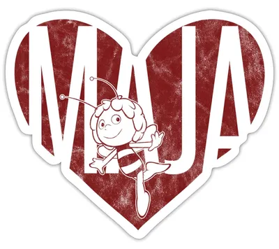 Produktbild von Spreadshirt Biene Maja Rotes Herz Sticker Aufkleber, 10 x 10 cm, Mattweiß