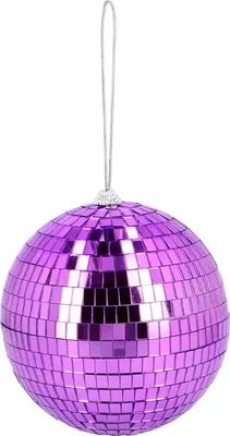 Obrázek produktu pro Fialová disco koule – dekorace na disco párty, průměr 15 cm
