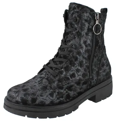 Produktbild von WALDLÄUFER K-Zoe Damen Schnürstiefelette schwarz Nubukleder - Größe: UK 5