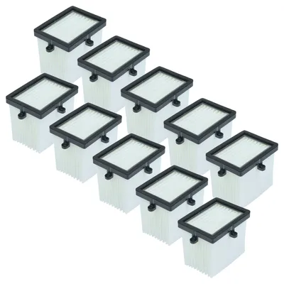 Produktbild von vhbw Filterset kompatibel mit Milwaukee M18 BOS125 Exzenterschleifer, Trennschleifer - 10x Luftfilter Schwarz Weiß