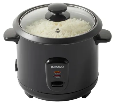 Produktbild von Tomado Tomado TRC1001B - Reiskocher - 5 Portionen - Fassungsvermögen 1 Liter - Warmhaltefunktion - Antihaftbeschichtung - Schwarz